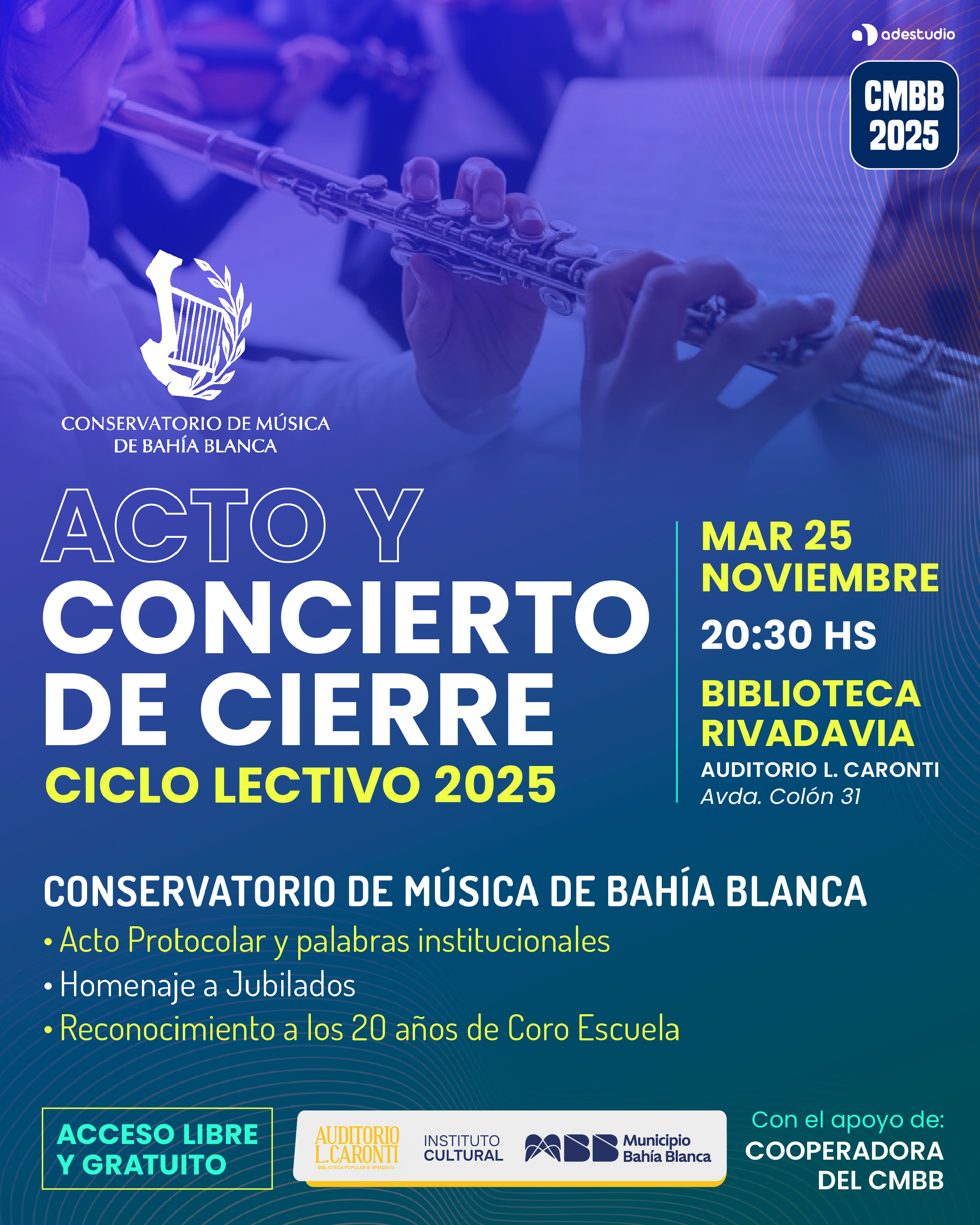ACTO Y CONCIERTO DEL CIERRE DEL CICLO LECTIVO 2025  Conservatorio de Música